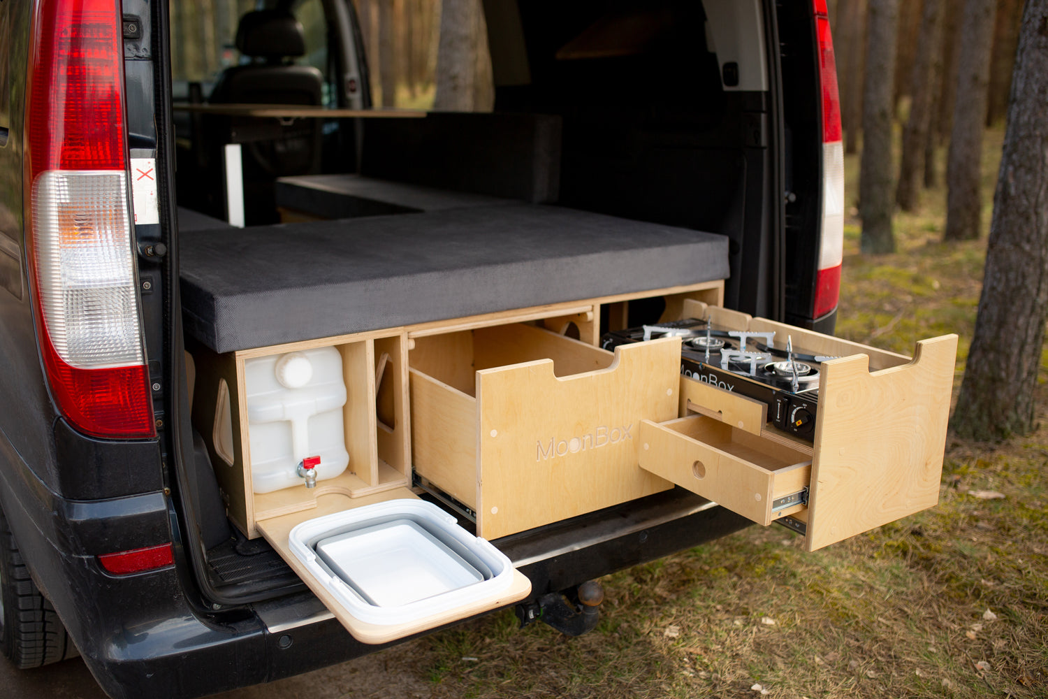 Moonbox Campingbox mit Tisch Van/Bus 115cm Modify UV-Lack